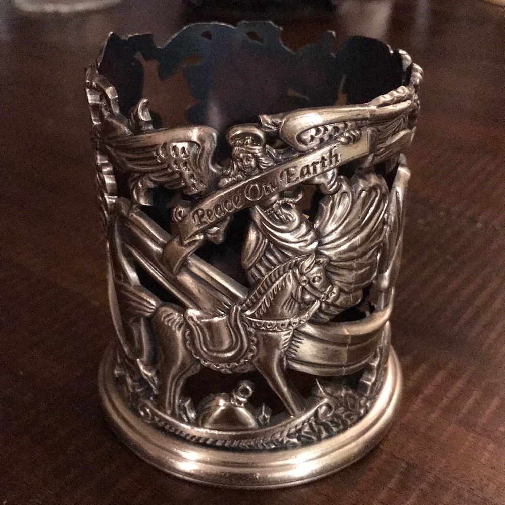 Vintage Pewter Votive Candle Holder